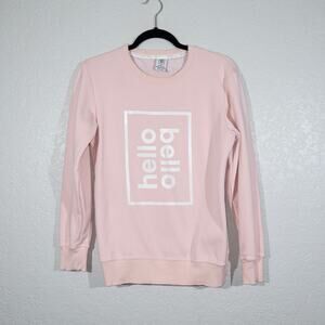 Hello Bello Pink Logo Crew Neck‎ Sweater Size XS